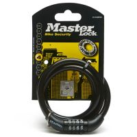 Masterlock Street Quantum Self Coiling Combination Lock, BLK/BLK