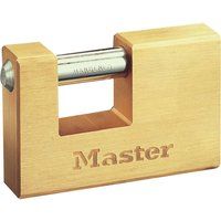 Master Lock 606EURD Rectangular Brass Padlock with Key, Gold, 6,5 x 6,3 x 1,4 cm