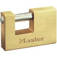 Master Lock 607EURD Rectangular Brass Padlock with Key, Gold, 7,5 x 7,6 x 1,5 cm