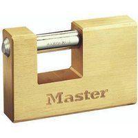 Master Lock 608EURD Rectangular Brass Padlock with Key, Gold, 8,3 x 8,5 x 1,8 cm