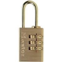 Master Lock 620EURD 3-Digit Combination Padlock with Aluminium Body and Brass Finish, Gold, 5,6 x 3 x 1,4 cm