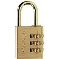 Master Lock 630EURD 3-Digit Combination Padlock with Aluminium Body and Brass Finish, Gold, 6,5 x 3 x 1,5 cm