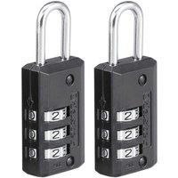 Master Lock 646EURT Pack of 2 Combination Padlocks with Zinc Body, Black, 6,3 x 2 x 1 cm