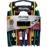 MASTER LOCK 10-pack Bungee cords [2x25cm, 2x45cm, 2x60cm, 2x80cm, 2x100cm] - 3043EURDAT - For camping, Loads on bicycles, House moving