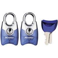Master Lock 4630EURTAST Pack of 2 Fusion Padlocks with Key and Shrouded Shackle, Random Color, 4,4 x 2 x 1,4