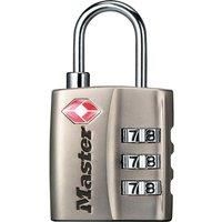 Master Lock 4680EURDNKL Combination Travel Padlock TSA Certified, Grey, 5,5 x 3 x 2,6 cm