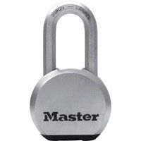 MASTER LOCK Heavy Duty Padlock [Key] [Stainless Steel] [Long Shackle] [Outdoor] M830EURDLH - Best Used for Storage Units, Sheds, Garages, Trailers and More