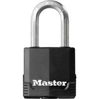 MASTER LOCK Heavy Duty Padlock [Key] [Covered Laminated Steel] [Weatherproof and Rustproof] [Large Shackle] M515EURDLH - Best Used for Storage Units, Sheds, Garages, Fences