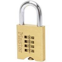Master Lock 651EURD 4-Digit Combination Padlock with Brass Body, Gold, 10 x 5,1 x 1,3 cm