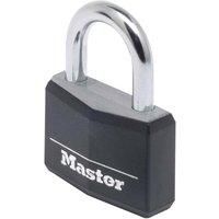 Master Lock 9150EURDBLK Key Padlock in Aluminium with Vinyl Cover, Black, 5 x 6.8 x 1.4 cm