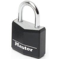 Master Lock 9130EURDBLK Key Padlock in Aluminium with Vinyl Cover, Black, 3 x 5.2 x 1.6 cm