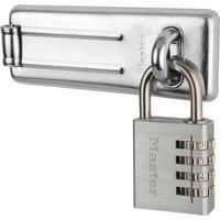 Master Lock 7640704EURD Pack Including Door Hasp and Combination Padlock