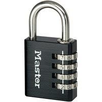 Master Lock 7640EURDBLKCC Combination Padlock in Aluminium, Black, 4 x 7.8 x 1.5 cm