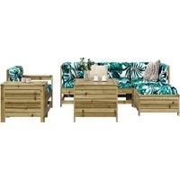 7 Piece Garden Sofa Set Impregnated Wood Pine