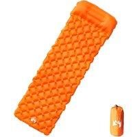 Inflating Camping Mattress with Pillow 1-Person Orange