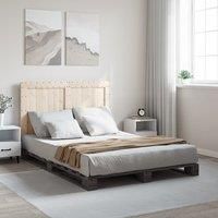 Bed Frame without Mattress Grey 140x200 cm Solid Wood Pine