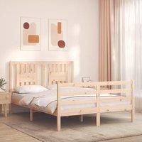 Bed Frame with Headboard 120x200 cm Solid Wood