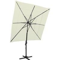 4-Tier Parasol with Aluminium Pole Sand 250x250 cm