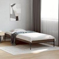Bed Frame without Mattress Brown Oak 90x200 cm