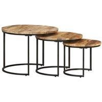 Nesting Tables 3 pcs Rough Mango Wood