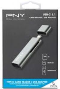 PNY USB-C Card Reader Adapter for SD Card and MicroSD