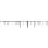 Garden Fence with Spear Top Steel 11.9x1.2 m Black