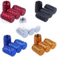 4Pcs Car Tire Valve Stems Cap Knurling Style Tire Valve Cap Aluminum Tire Wheel Stem Air Valve Cap