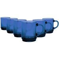 Duralex Versailles Glass Coffee Mugs - 260ml - Sapphire - Pack of 6