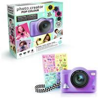 Photo Creator Pop Colour Camera Purple, 32-megapixel resolution, large 2.4" screen, digital camera compact with flash, selfie lens, 8gb micro SD card included, kids camera 8+, Teen Camera