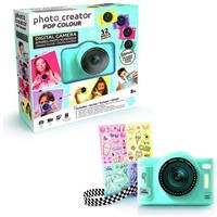 Photo Creator Pop Colour Camera Green, 32-megapixel resolution, large 2.4" screen, digital camera compact with flash, selfie lens, 8gb micro SD card included, kids camera 8+, Teen Camera