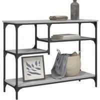 Console Table with Shelves Grey Sonoma 100x35x75 cm