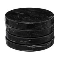 Secret De Gourmet Marble Coasters, Set of 4, Black