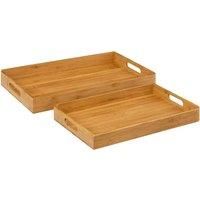 Rack & Rail Company Trays Set Of 2 Bamboo, Brown