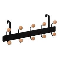 5five Wooden Over the Door Hooks, Black