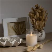 Atmosphera Sena Battery Operated LED Glass Candle, White