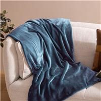 Atmosphera Flannel Plaid Cuddly Aegean Blue 180 x 230 cm