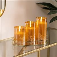 Atmosphera Sena LED Candle Set, Amber