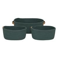 5five Ficus Rope Baskets, Set of 3, Green
