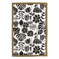 Atmosphera Twisted Lime Tea Towels, Set of 3, Black & White