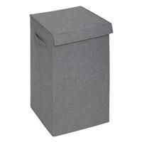 5five Linen Laundry Basket, 74L, Concrete Grey