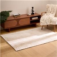 Atmosphera Adriel Faux Fur Rug, Beige