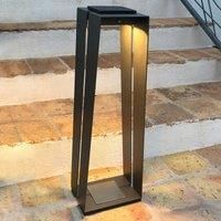 Les Jardins Skaal LED solar lantern, aluminium, 70 cm, grey