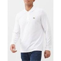 Lacoste Men's L1312 Long-Sleeve Polo Shirt,White (White 001),S (Manufacturer Size: 3)