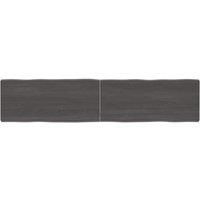 Table Top Dark Grey 180x40x(2-6) cm Treated Solid Wood Live Edge