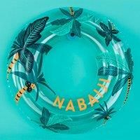 Kids' Inflatable Pool Ring 65cm 6- 9 Years Transparent "palm Tree Print"