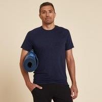 Men's Short-sleeved Gentle Yoga T-shirt - Navy Blue