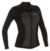 Womens Neoprene Jacket Advanced Level With 1.5mm Foam And Front Zip - Black
