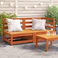 Garden Sofa 2-Seater Wax Brown Solid Wood Pine