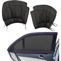 4-piece window screen set, premium window sunshade breathable mosquito net for front and rear