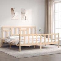 Bed Frame with Headboard 200x200 cm Solid Wood